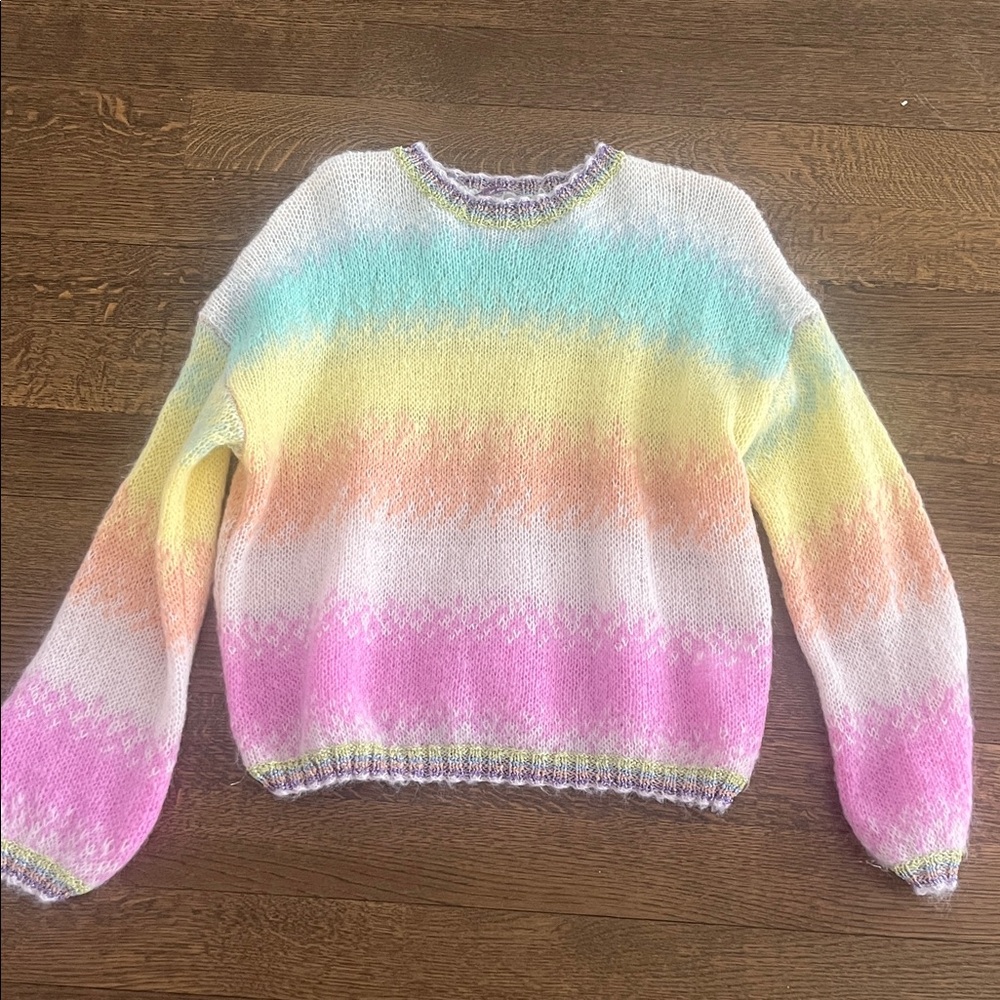 Rose Carmine Pastel Women's Crew Neck Sweater - Medium